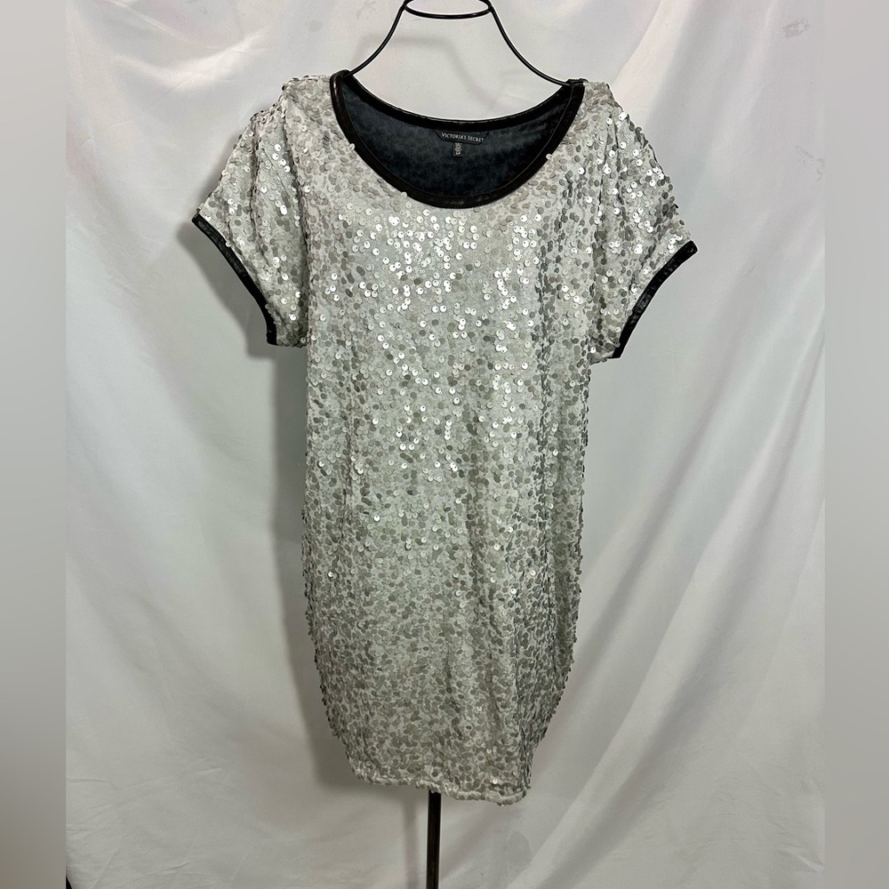 Victoria's Secret silver sequin shift dress size S